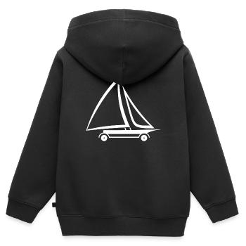 Sand yachting - Kids Premium Organic Zip-up Hoodie - black - Back - AI Model Kid Male (0cm)