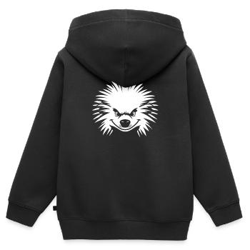 Stachelschwein - Kinder Premium Organic Zip Hoodie - Schwarz - Hinten - AI Model Kid Male (0cm)