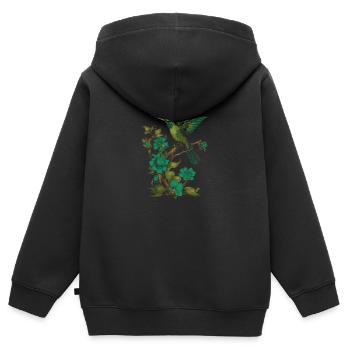 Kolibri - Kinder Premium Organic Zip Hoodie - Schwarz - Hinten - AI Model Kid Male (0cm)
