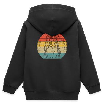 Dreadlocks de cheveux Rasta Dreads - Sweat Premium à capuche zippé enfant bio - noir - Dos - AI Model Kid Male (0cm)