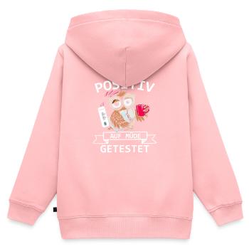 Tested positive for fatigue - Kids Premium Organic Zip-up Hoodie - rose - Back - AI Model Kid Female (0cm)