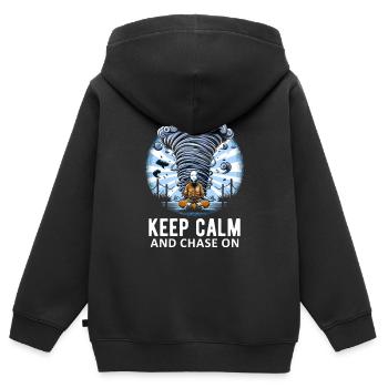 Meteorology children's tornado storm, The storm fan - Kids Premium Organic Zip-up Hoodie - black - Back - AI Model Kid Male (0cm)