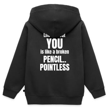 Das Leben Ohne Dich Ist Wie Ein Zerbrochener - Kinder Premium Organic Zip Hoodie - Schwarz - Hinten - AI Model Kid Male (0cm)