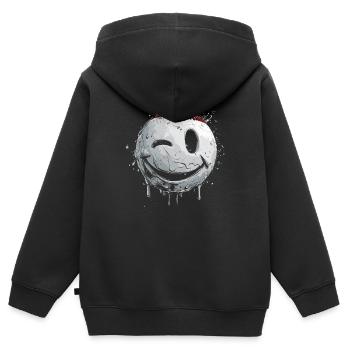 Base-ball - Sweat Premium à capuche zippé enfant bio - noir - Dos - AI Model Kid Male (0cm)