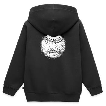 Base-ball - Sweat Premium à capuche zippé enfant bio - noir - Dos - AI Model Kid Male (0cm)
