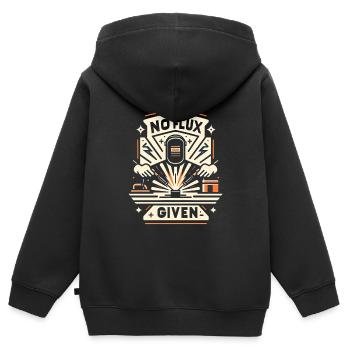 Pas de flux donné 16 - Sweat Premium à capuche zippé enfant bio - noir - Dos - AI Model Kid Male (0cm)
