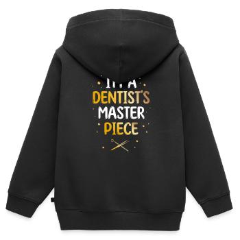 Ich bin ein Meisterwerk des Zahnarztes Zahnarzt Zahnarzt Zahnarzt - Kinder Premium Organic Zip Hoodie - Schwarz - Hinten - AI Model Kid Male (0cm)