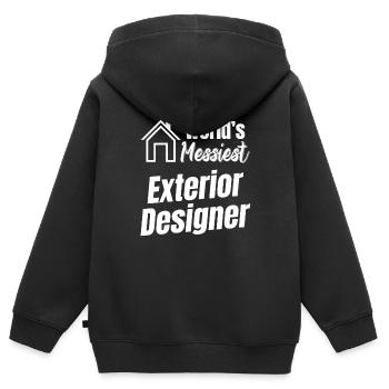 Die Chaotischste - Kinder Premium Organic Zip Hoodie - Schwarz - Hinten - AI Model Kid Male (0cm)