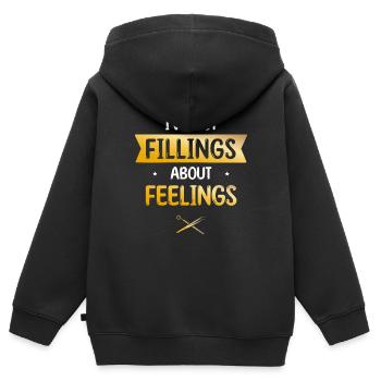 Ich habe Füllungen über Gefühle Zahnmedizin - Kinder Premium Organic Zip Hoodie - Schwarz - Hinten - AI Model Kid Male (0cm)
