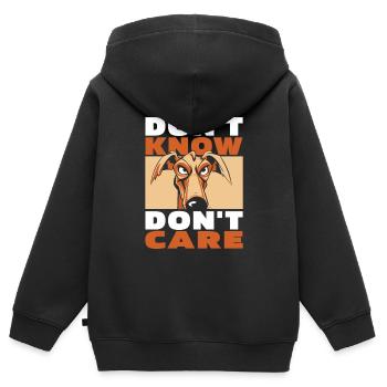 Greyhound Greyhound Drôle Ne Pas Savoir Ne Pas S’En Souci - Sweat Premium à capuche zippé enfant bio - noir - Dos - AI Model Kid Male (0cm)