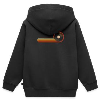 Collectionneur de disques vinyles - Sweat Premium à capuche zippé enfant bio - noir - Dos - AI Model Kid Male (0cm)