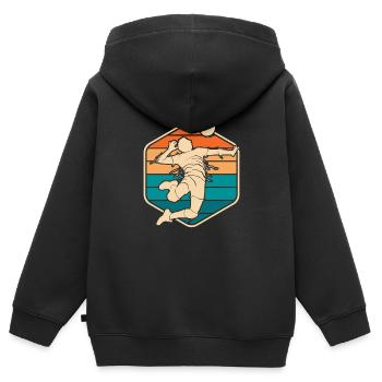 Volleyball Volleyballer - Kinder Premium Organic Zip Hoodie - Schwarz - Hinten - AI Model Kid Male (0cm)