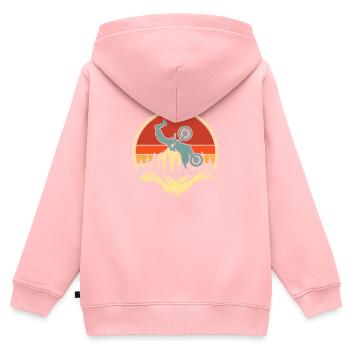 Mx Motocross Dirt Bike - Kinder Premium Organic Zip Hoodie - Rosa - Hinten - AI Model Kid Female (0cm)