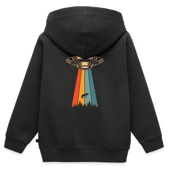 Alien Außerirdischer - Sweat Premium à capuche zippé enfant bio - noir - Dos - AI Model Kid Male (0cm)