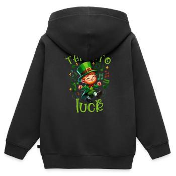 Irish Dancing Ireland Outfit Irish Music - Kinder Premium Organic Zip Hoodie - Schwarz - Hinten - AI Model Kid Male (0cm)