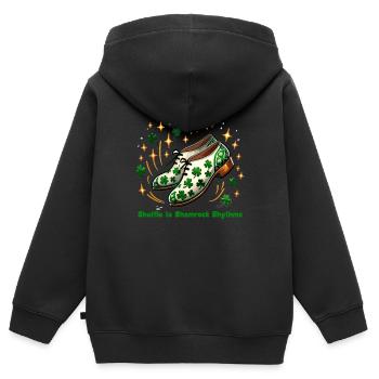 Irish Dancing Ireland Outfit Irish Music - Kinder Premium Organic Zip Hoodie - Schwarz - Hinten - AI Model Kid Male (0cm)