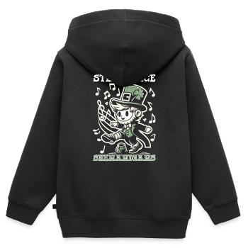 Irish Dancing Ireland Outfit Irish Music - Kinder Premium Organic Zip Hoodie - Schwarz - Hinten - AI Model Kid Male (0cm)
