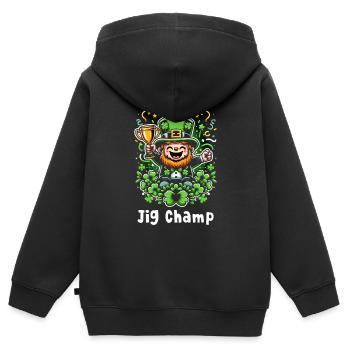 Irish Dancing Ireland Outfit Irish Music - Kinder Premium Organic Zip Hoodie - Schwarz - Hinten - AI Model Kid Male (0cm)