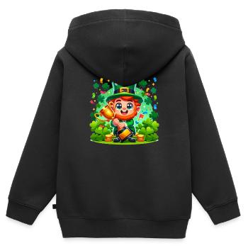 Irish Dancing Ireland Outfit Irish Music - Kinder Premium Organic Zip Hoodie - Schwarz - Hinten - AI Model Kid Male (0cm)