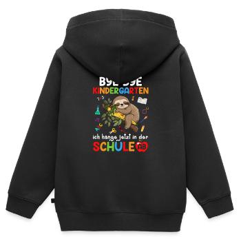 Bye Bye Kindergarten I'm Hanging In School Now - Kids Premium Organic Zip-up Hoodie - black - Back - AI Model Kid Male (0cm)