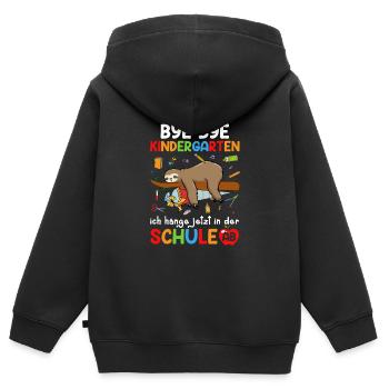 Bye Bye Kindergarten I'm Hanging In School Now - Kids Premium Organic Zip-up Hoodie - black - Back - AI Model Kid Male (0cm)