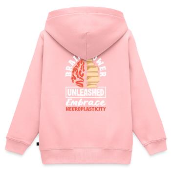 Unlock Your Brain's Potential Neuroplasticity - Kinder Premium Organic Zip Hoodie - Rosa - Hinten - AI Model Kid Female (0cm)