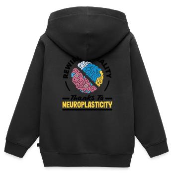 Unlock Your Brain's Potential Neuroplasticity - Kinder Premium Organic Zip Hoodie - Schwarz - Hinten - AI Model Kid Male (0cm)