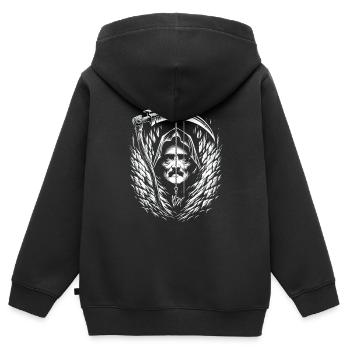 Edgar Allan Poe Fan, littérature classique, - Sweat Premium à capuche zippé enfant bio - noir - Dos - AI Model Kid Male (0cm)