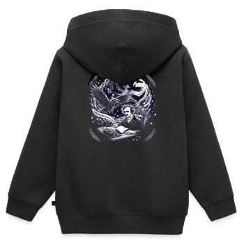 Edgar Allan Poe Fan, Classic Literature, - Kids Premium Organic Zip-up Hoodie - black - Back - AI Model Kid Male (0cm)