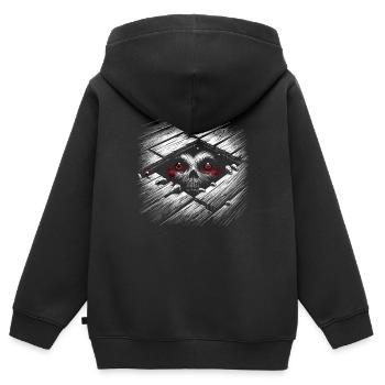 Edgar Allan Poe Fan, Klassische Literatur, - Kinder Premium Organic Zip Hoodie - Schwarz - Hinten - AI Model Kid Male (0cm)