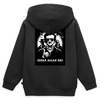 Fan d’Edgar Allan Poe, Littérature classique, - Sweat Premium à capuche zippé enfant bio - noir - Dos - AI Model Kid Male (0cm)