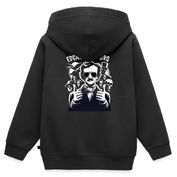 Fan d’Edgar Allan Poe, Littérature classique, - Sweat Premium à capuche zippé enfant bio - noir - Dos - AI Model Kid Male (0cm)