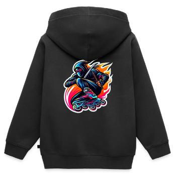 Rollerblade Ninja 10 - Sweat Premium à capuche zippé enfant bio - noir - Dos - AI Model Kid Male (0cm)