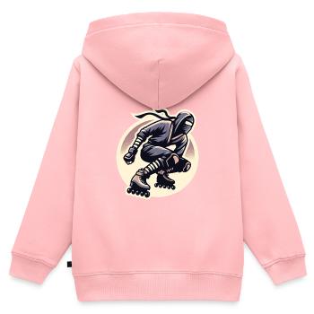 Rollerblade Ninja 9 - Kinder Premium Organic Zip Hoodie - Rosa - Hinten - AI Model Kid Female (0cm)