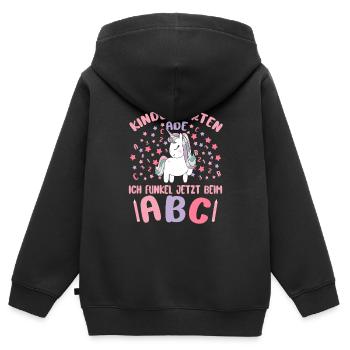 Bye Kindergarten Einhorn Kita Abgänger Mädchen - Kinder Premium Organic Zip Hoodie - Schwarz - Hinten - AI Model Kid Male (0cm)