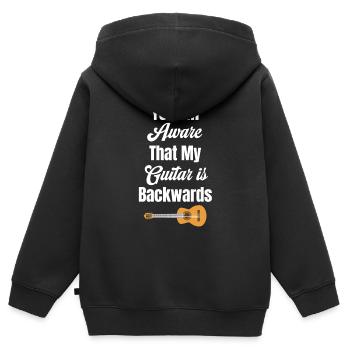 Oui, je suis conscient que ma guitare - Sweat Premium à capuche zippé enfant bio - noir - Dos - AI Model Kid Male (0cm)