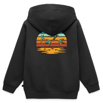 Kolibri - Kinder Premium Organic Zip Hoodie - Schwarz - Hinten - AI Model Kid Male (0cm)
