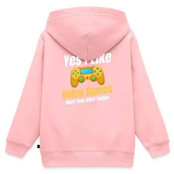 Ja, Ich Mag Videospiele Mehr Als Andere - Kinder Premium Organic Zip Hoodie - Rosa - Hinten - AI Model Kid Female (0cm)