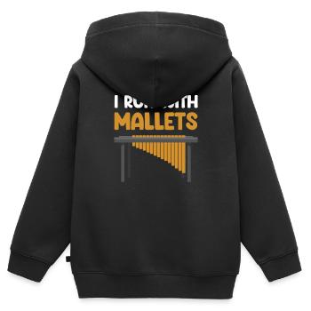 Je cours avec des maillets Marimba Lover Orchestra - Sweat Premium à capuche zippé enfant bio - noir - Dos - AI Model Kid Male (0cm)