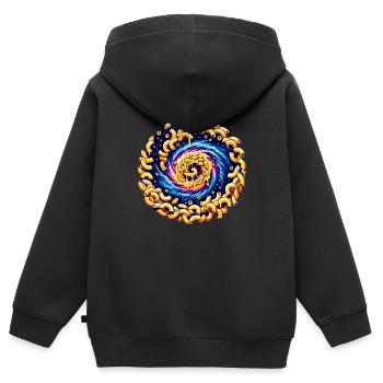 Zone extraterrestre extraterrestre 51 Ufo Space Geek - Sweat Premium à capuche zippé enfant bio - noir - Dos - AI Model Kid Male (0cm)