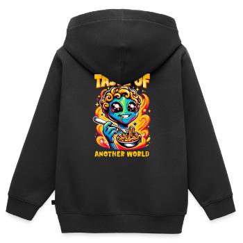 Zone extraterrestre extraterrestre 51 Ufo Space Geek - Sweat Premium à capuche zippé enfant bio - noir - Dos - AI Model Kid Male (0cm)