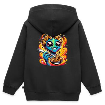 Zone extraterrestre extraterrestre 51 Ufo Space Geek - Sweat Premium à capuche zippé enfant bio - noir - Dos - AI Model Kid Male (0cm)
