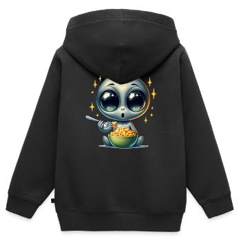 Zone extraterrestre extraterrestre 51 Ufo Space Geek - Sweat Premium à capuche zippé enfant bio - noir - Dos - AI Model Kid Male (0cm)