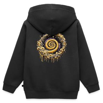 Zone extraterrestre extraterrestre 51 Ufo Space Geek - Sweat Premium à capuche zippé enfant bio - noir - Dos - AI Model Kid Male (0cm)
