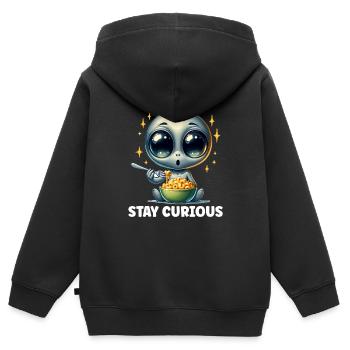 Zone extraterrestre extraterrestre 51 Ufo Space Geek - Sweat Premium à capuche zippé enfant bio - noir - Dos - AI Model Kid Male (0cm)