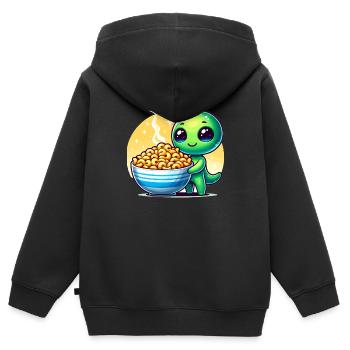 Zone extraterrestre extraterrestre 51 Ufo Space Geek - Sweat Premium à capuche zippé enfant bio - noir - Dos - AI Model Kid Male (0cm)