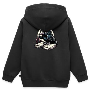 Edgar Allan Poe Fan, Classical Literature, - Kids Premium Organic Zip-up Hoodie - black - Back - AI Model Kid Male (0cm)