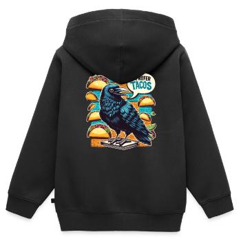 Fan d’Edgar Allan Poe, Littérature classique, - Sweat Premium à capuche zippé enfant bio - noir - Dos - AI Model Kid Male (0cm)