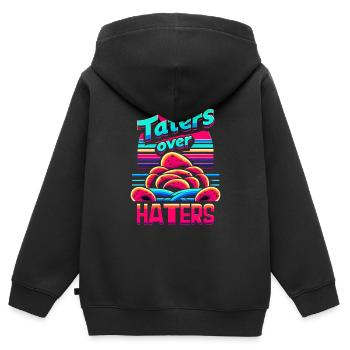 Taters Over Haters 23 - Kinder Premium Organic Zip Hoodie - Schwarz - Hinten - AI Model Kid Male (0cm)