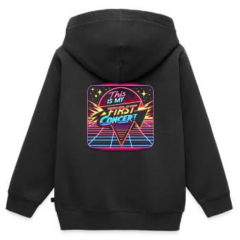 this is my first concert 71 - Kids Premium Organic Zip-up Hoodie - black - Back - AI Model Kid Male (0cm)